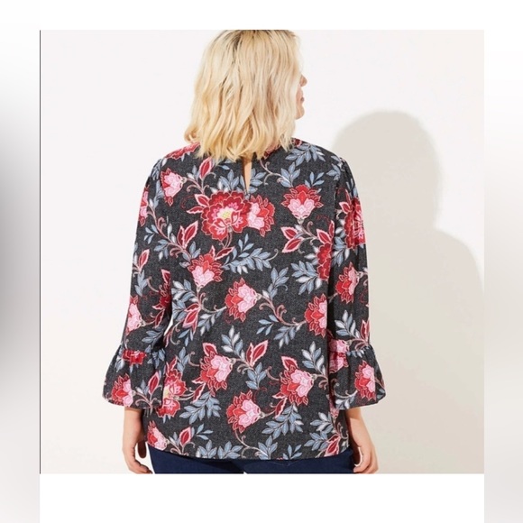 LOFT Floral Garden Bell Sleeve Blouse - Picture 2 of 9